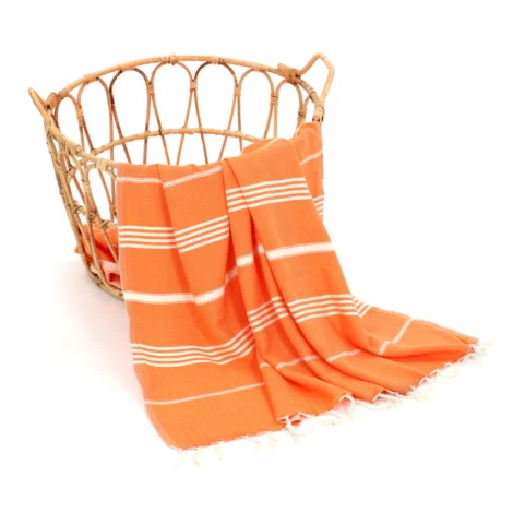 Turkish Cotton Towel Vibrant Orange 100x180 cm