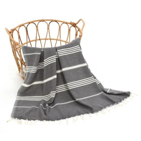 Turkish Cotton Towel Charcoal Grey 100x180 cm