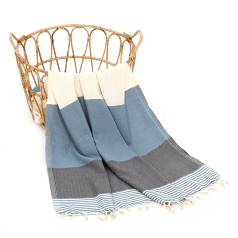 Turkish Cotton Towel Blue-Grey 100x180 cm